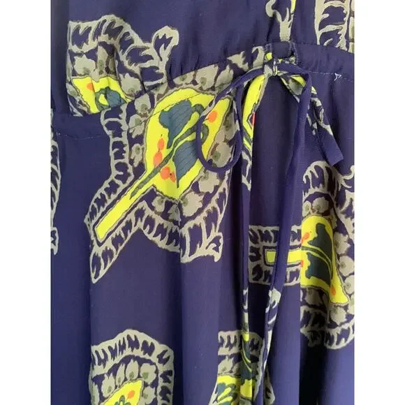 Free People Tricia Fix Spaghetti Strap Chain Navy Boho Maxi Dress Small - Picture 6 of 8